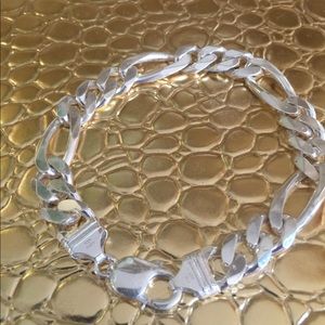 Men’s Sterling Italian Figaro bracelet stamped 925